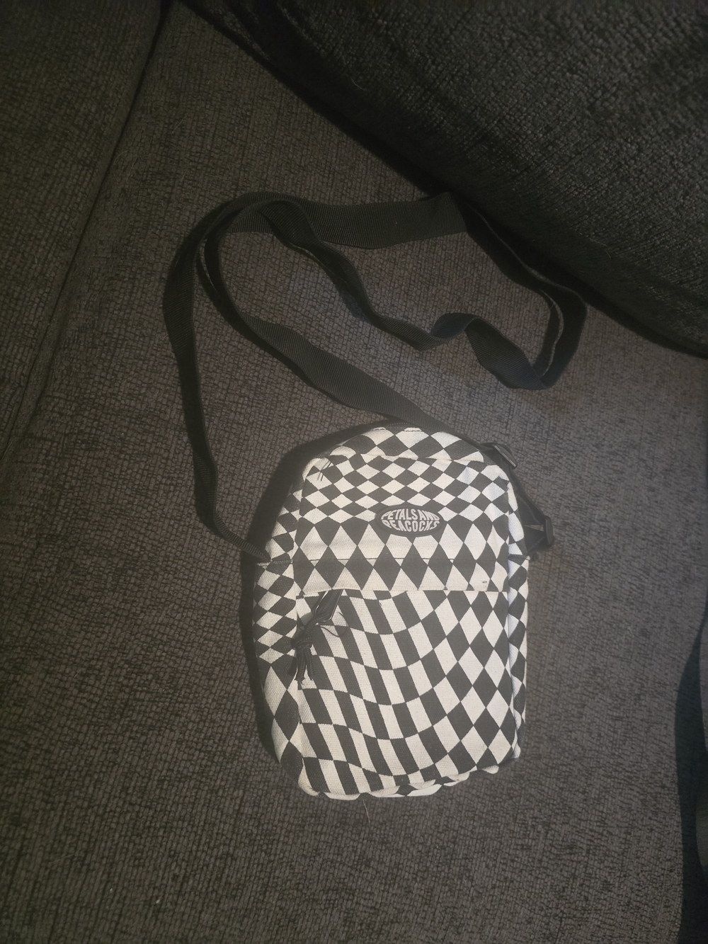 Petals and Peacocks | Warped Checkered Crossbody Bag